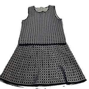 Max Studio Black & Tan Knit Sleeveless Skirt and Top Set